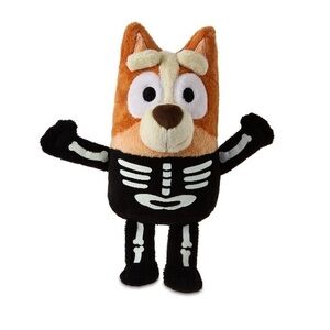 NWT. Bluey's Halloween Bingo Glow-In-The-Dark Skeleton Costume Plush